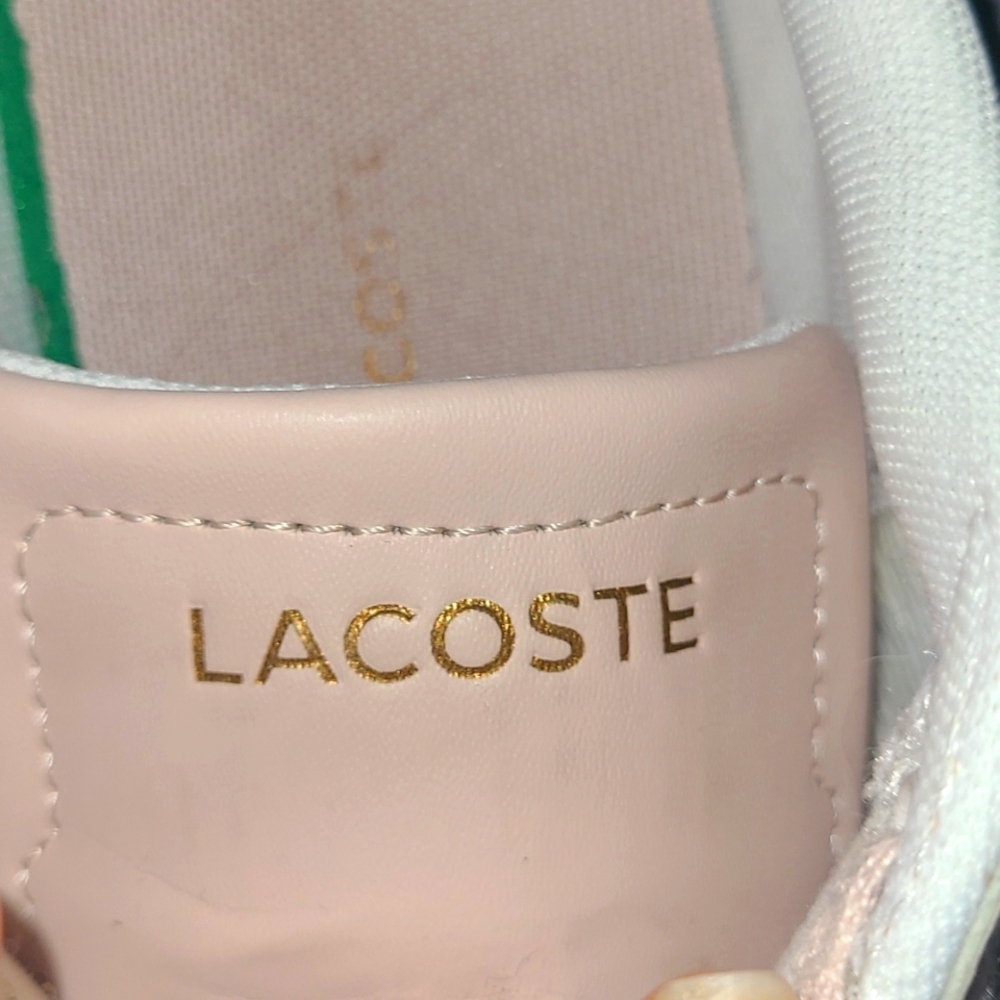 Lacoste Pink Leather Logo Sneakers Hydez Tennis Shoes Size 6 Preppy Barbiecore - Picture 9 of 9